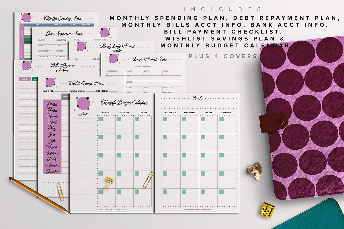 Budget Planner Kit -A5, A4 & Letter, a Stationery Template by Nerdy Girl Creative (Photo 3 of 3)