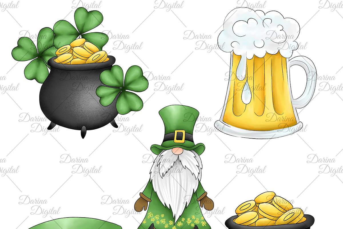 St. Patrick gnomes, an Illustration by DarinaDigital (Photo 4 of 6)
