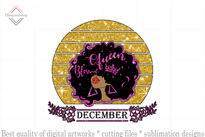 Afro Queen Birthday December Design