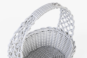 Wicker Basket 04 White Color