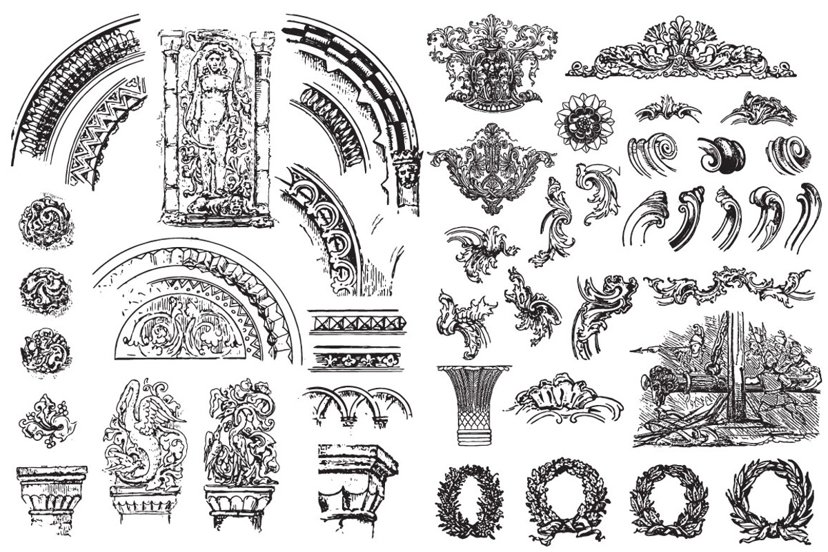 Vintage Architecture Design Elements, an Illustration by Vertigo Creative Products (Photo 6 of 8)