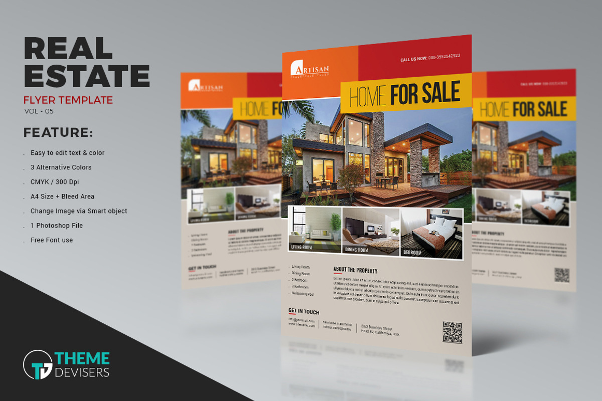 Real Estate Flyer Template, a Flyer Template by ThemeDevisers (Photo 1 of 2)