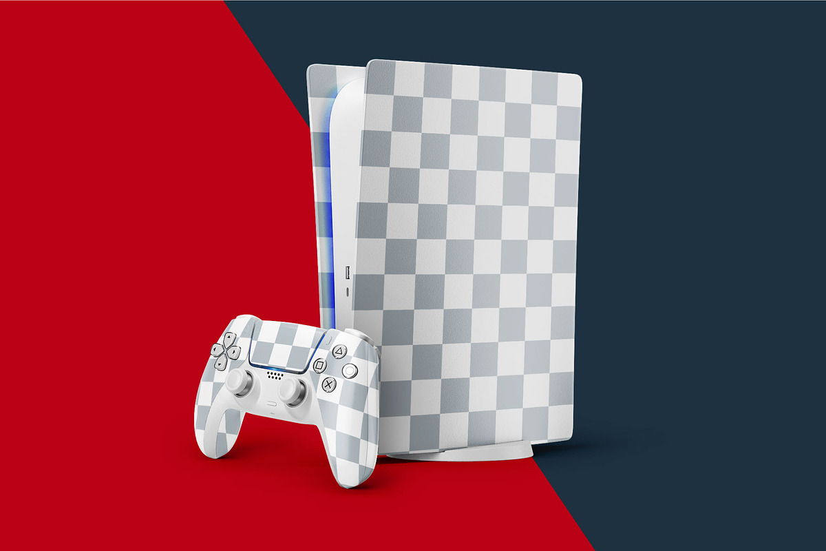 PS5 Console & Controller Mockup Set, a Product Mockup by Deeplab (Photo 3 of 12)