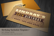 Retro Birthday Invitation 1, a Card Template by Cruzine (Thumbnail 1 of 4)