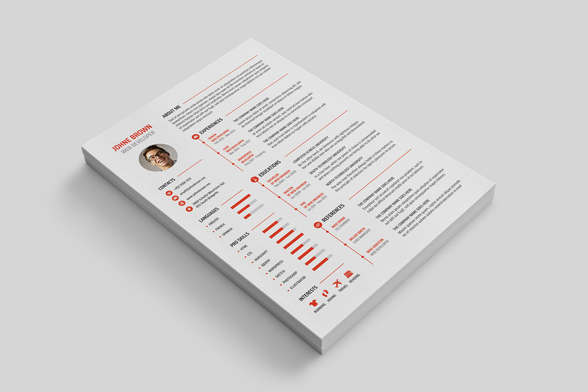 Resume / Cv, a Resume Template by HusamRayan (Photo 2 of 7)
