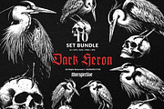 10 Bundle Dark Art Heron Bird Skull, an Illustration by Morspective (Thumbnail 1 of 7)