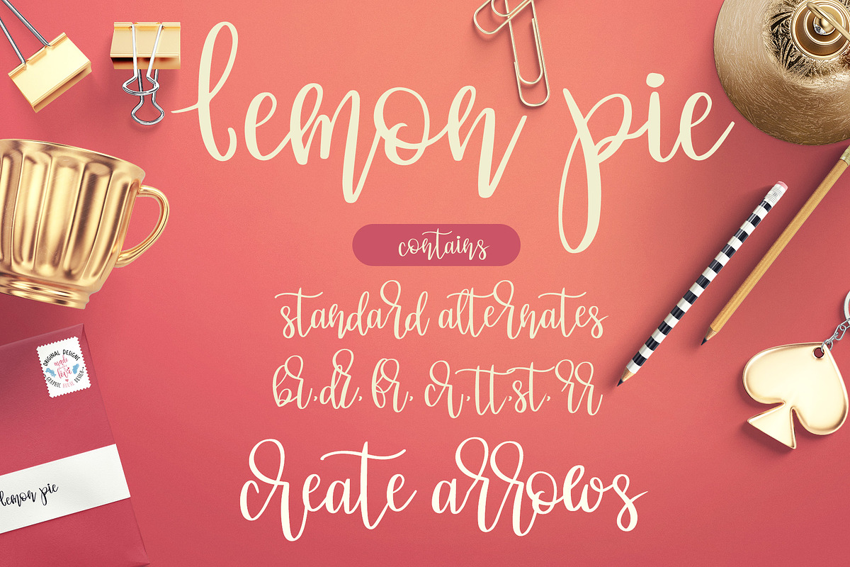Lemon Pie Hand Lettered Script Font preview 3