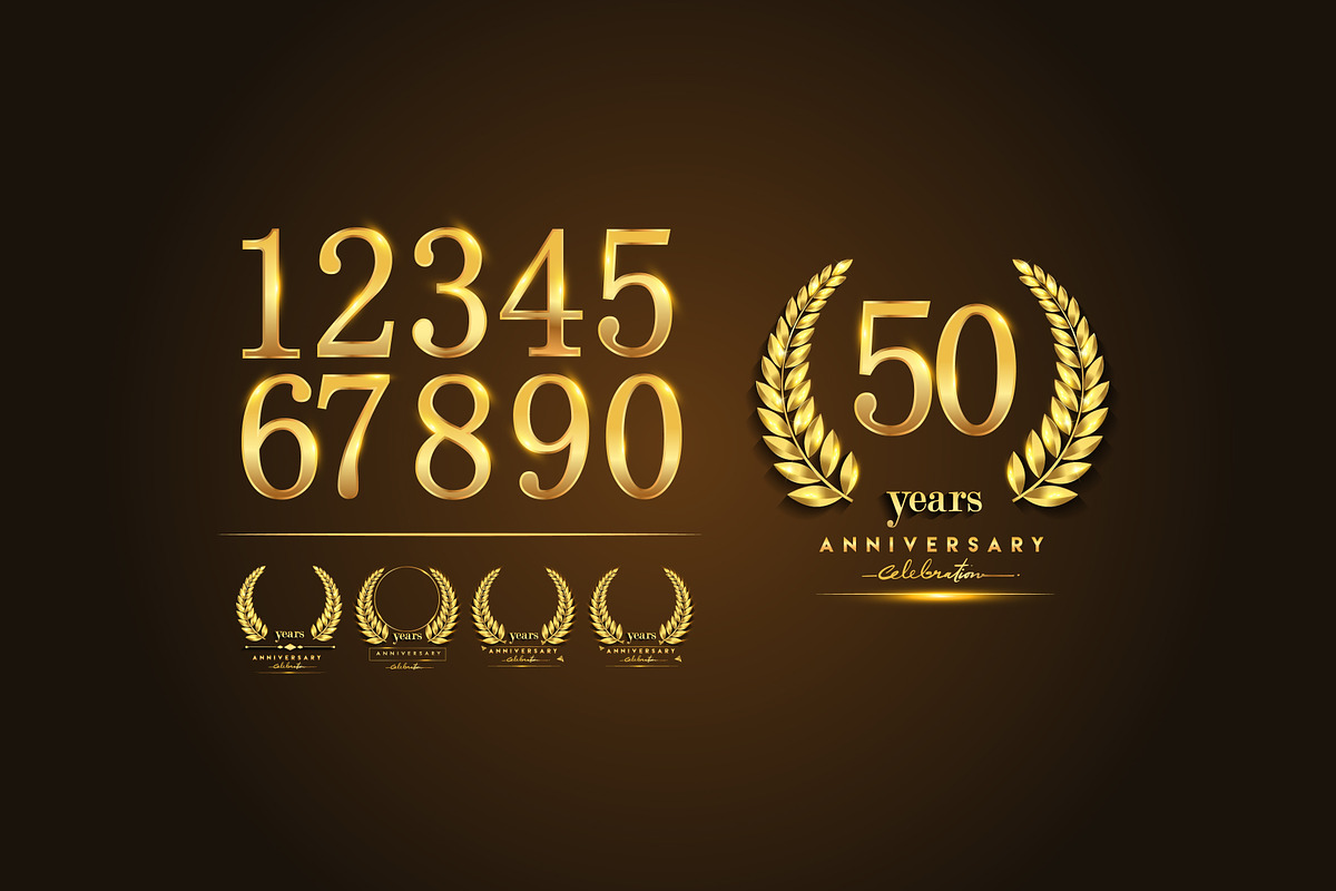 Golden Anniversary Badges, Logo Sets, a Graphic by OtpirusGraphic (Photo 2 of 5)