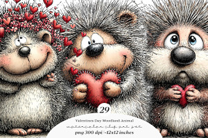 Valentines Day Woodland Animal PNG, an Illustration by SinaCreation