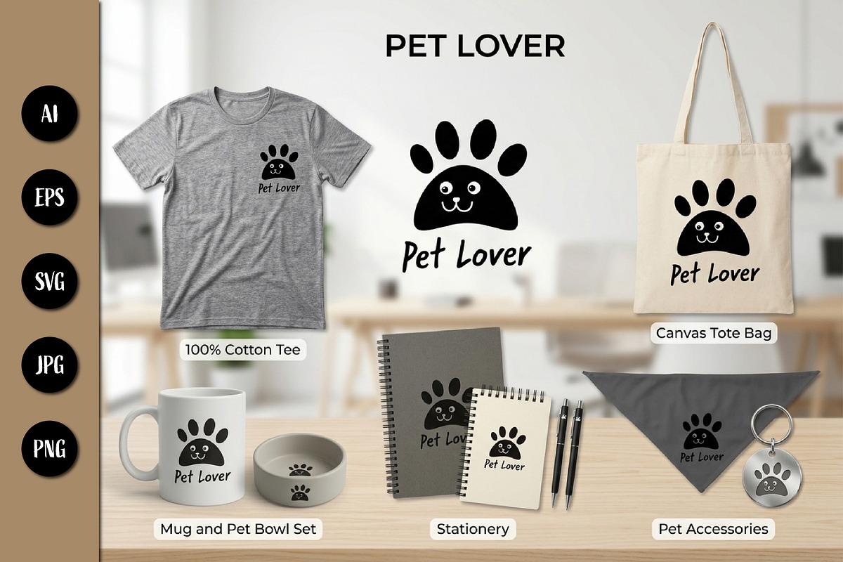 Pet Lover Cute Smiling Paw, a Branding & Logo Template by Saba Vector (Photo 3 of 3)