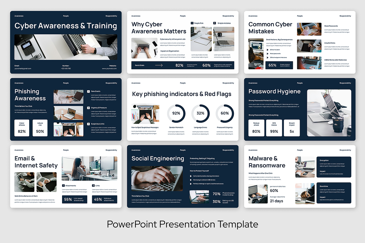 Cyber Awareness & Training, a Presentation Template by Sixtemp (Photo 2 of 3)