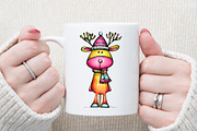 Whimsical Christmas Reindeer Clipart, an Illustration by Sublimation Artist (Thumbnail 5 of 6)