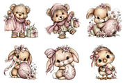 Whimsical easter chick clipart set, an Illustration by SinaCreation (Thumbnail 5 of 11)