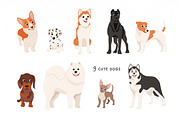 Cute Dog breeds. Vector collection, an Animal Illustration by BrillCreateArt (Thumbnail 2 of 6)