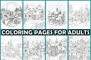 Old Village in Snow Coloring Pages, an Animal Illustration by martinblan (Thumbnail 3 of 4)