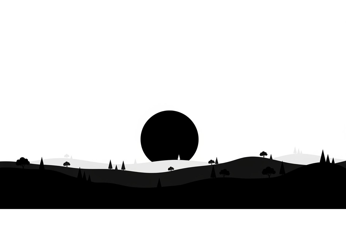 Circular Nature Landscape Silhouette, an Illustration by yasushie (Photo 44 of 51)