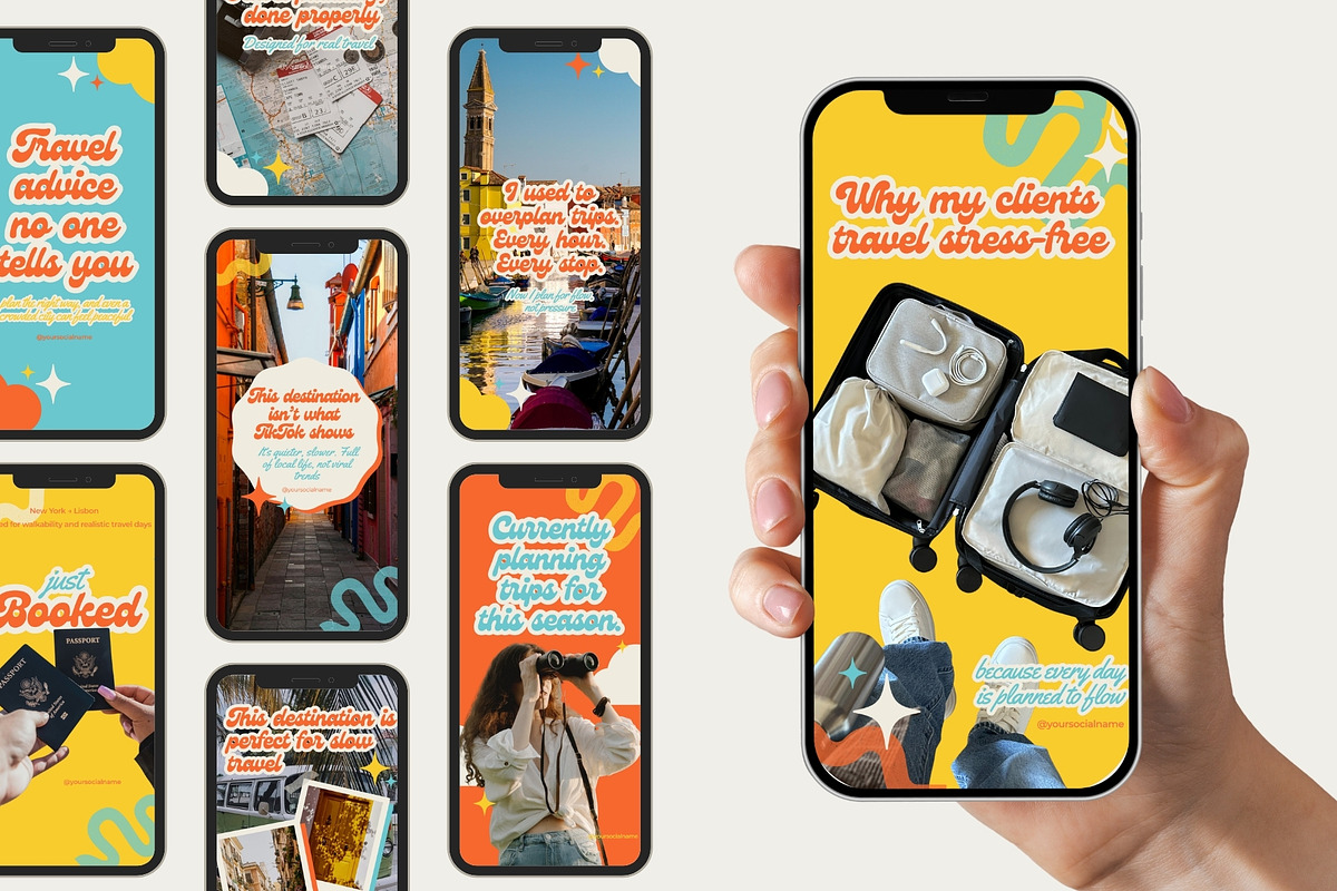 Retro Travel Agent Instagram, a Social Media Template by Anna Design Studio (Photo 7 of 11)