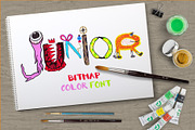 Junior bitmap color font, a Font by Malena (Thumbnail 1 of 6)