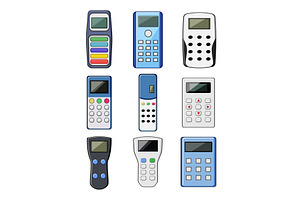 voting clicker set cartoon vector, an Object Illustration by pikepicture