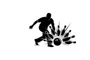Dynamic bowling player silhouette, an Illustration by Amazin_art (Thumbnail 17 of 31)