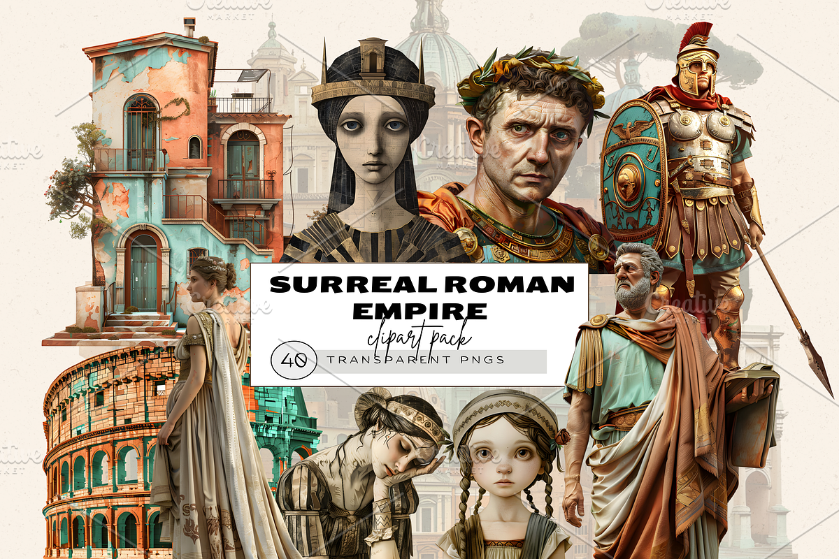 SURREAL ROMAN EMPIRE CLIPART PACK, a Person Illustration by Daring Digies (Photo 1 of 10)