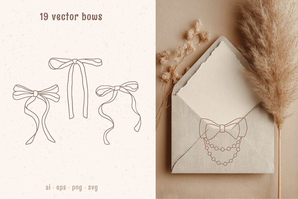 Charming hand drawn bows set, a Decorative Illustration by soboleva alya (Photo 5 of 10)