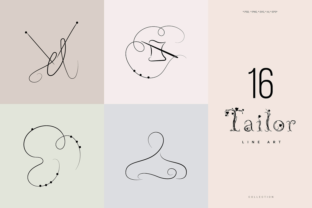 Tailor. Line Art Collection, a Work Illustration by le-genda (Photo 3 of 6)