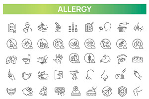 Allergy Symptoms and Allergens Icons