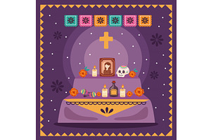 dia de los muertos altar, an Illustration by studiogstock
