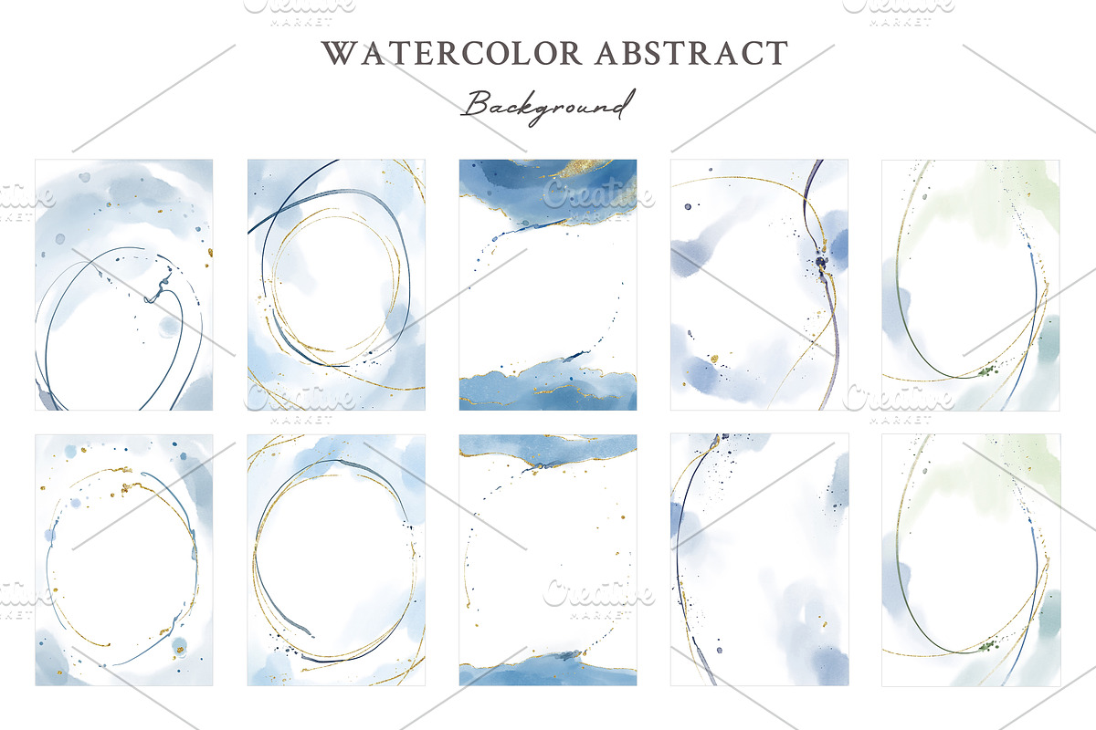 Watercolor Blue Abstract Background, a Background Graphic by Yorda Studio (Photo 3 of 10)