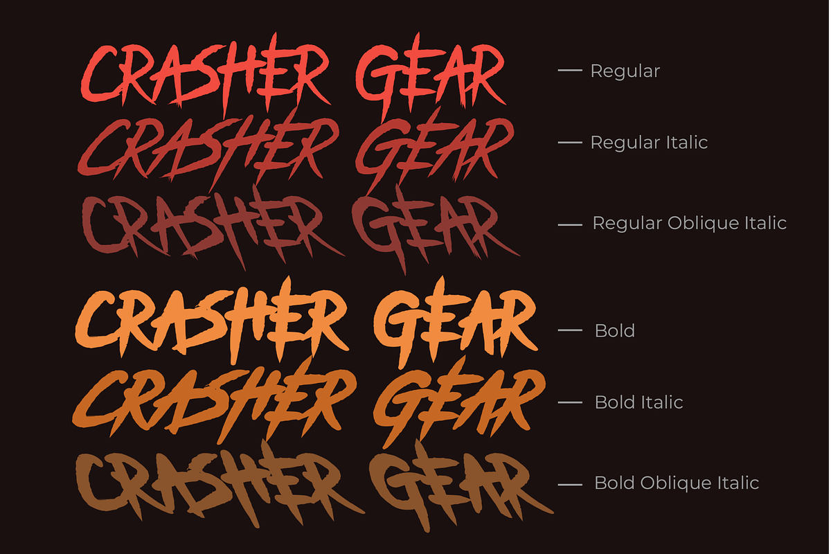 Crasher Gear-Monospaced Display Font, a Handwritten Font by Mofr 24 (Photo 8 of 10)