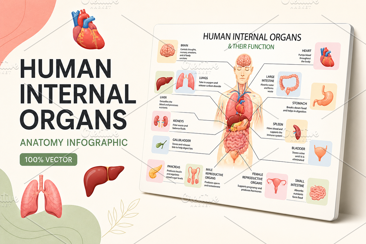 Human Internal Organs, a Healthcare Illustration by alexdndz (Photo 3 of 3)