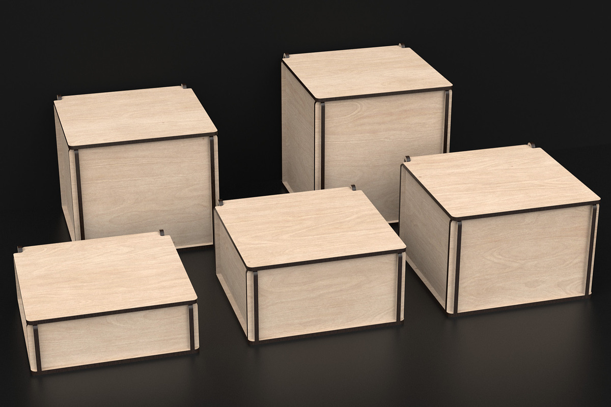 14 Square Flip Top Boxes Laser Files, an Object Graphic by ThemeXDigital (Photo 6 of 8)