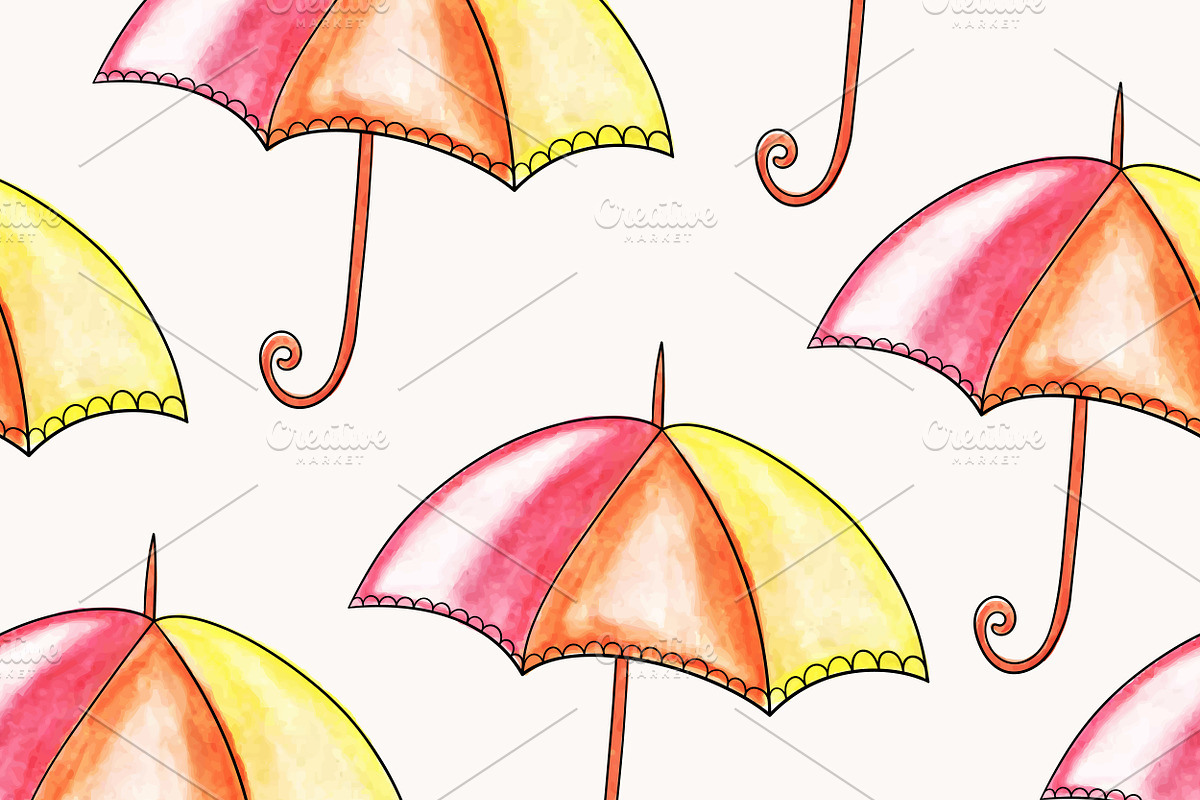 Seamless Pattern with Umbrellas, a Pattern Graphic by alexmakarova (Photo 2 of 2)
