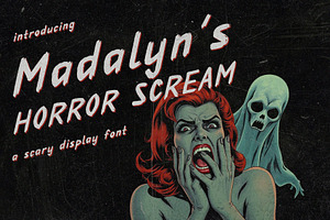 Madalyn's Horror Scream Display Font, a Handwritten Font by CuteDreamyDesign