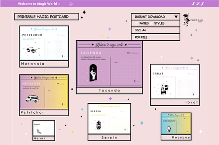 Magic Postcard | Digital Product, a Card Template by The Tran Studio