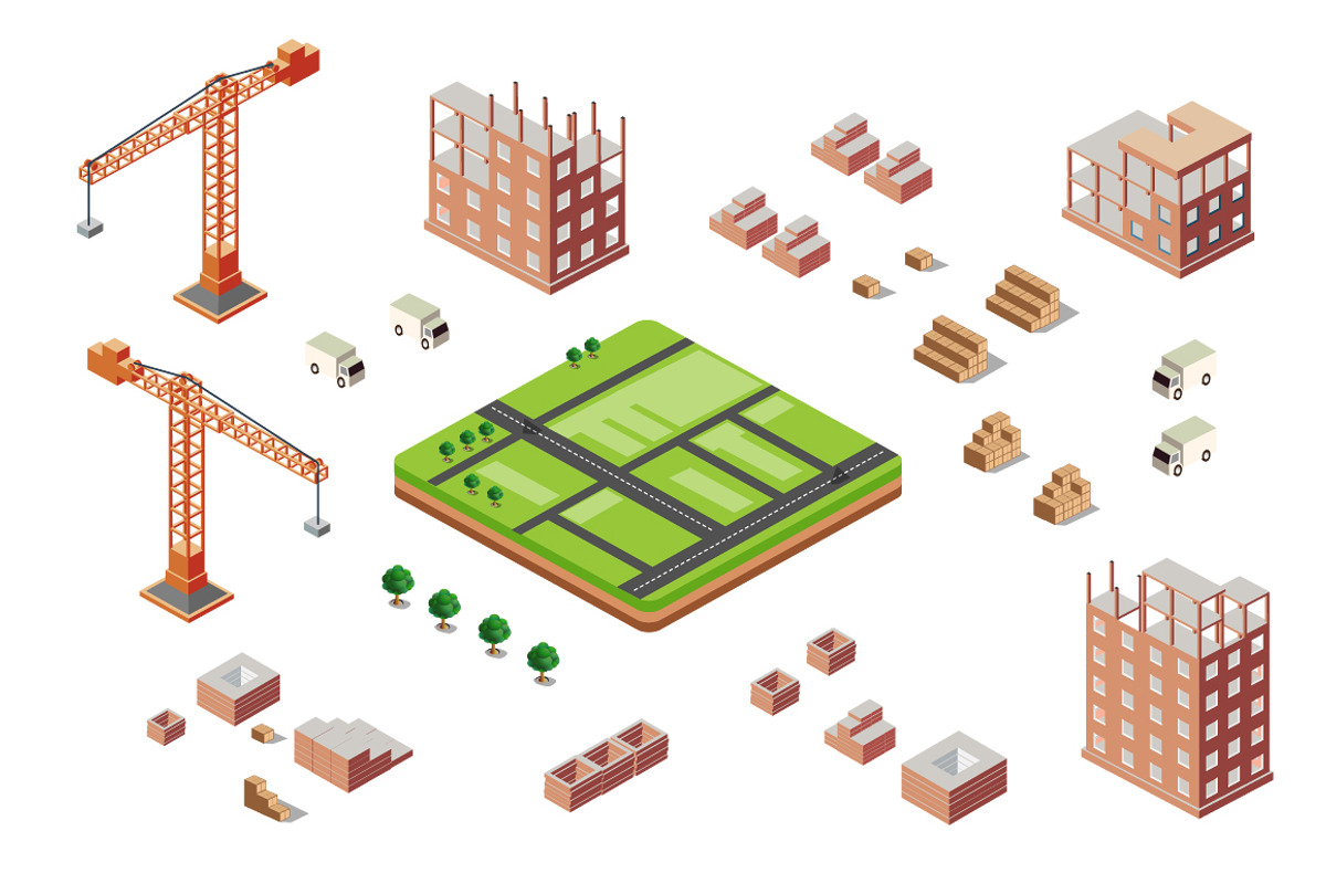 Bundle isometric city, a Work Illustration by AlexZeL (Photo 7 of 15)