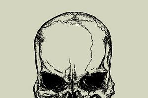 Evil Skull In Dotted Technique