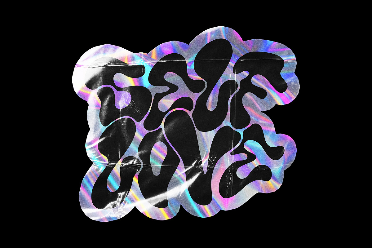 Holo Wrinkle Sticker Mockup, a Merchandise Mockup by Design Squad (Photo 2 of 4)