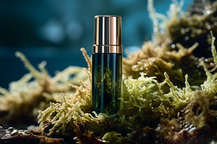 Cosmetic bottle mockup on natural green outdoors botanical backg, an Abstract Photo by Natalia Klenova's Shop