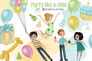 Party like a child: illustration set, a Person Illustration by Winged Graphics (Thumbnail 1 of 3)