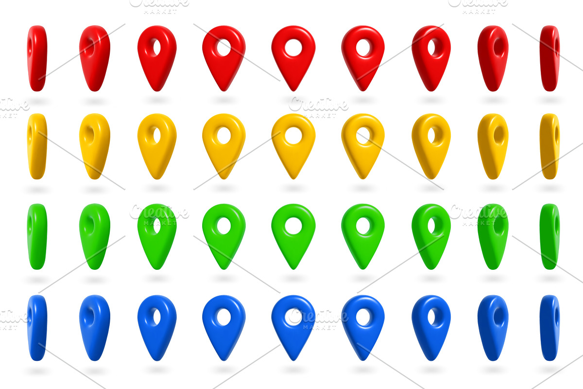 3D map pin. Location marker for, an Object Illustration by winwin.art