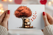 Whimsical Valentine Bear Clipart, an Illustration by Canvas Craft (Thumbnail 6 of 6)