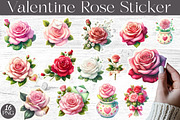 Valentine Rose Sticker clipart, an Illustration by Designworld (Thumbnail 1 of 3)