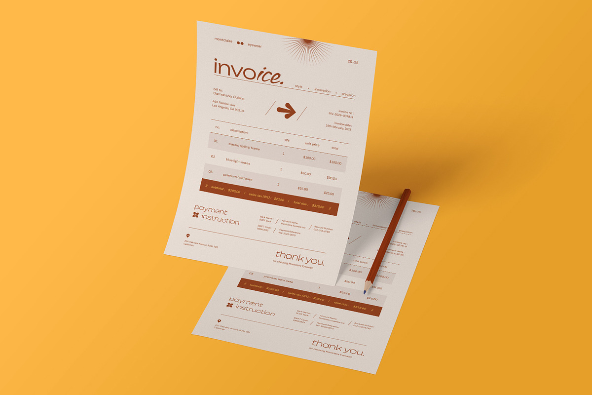 Montclaire Product Bill - Invoice, a Print Template by VUNIRA (Photo 2 of 3)