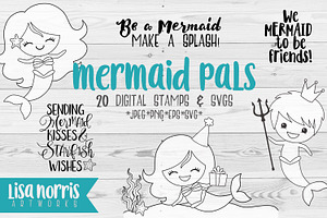 Mermaid Pals Digital Stamps And SVGs