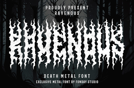 Ravenous - Death Metal Font, a Blackletter Font by Fonday Studio