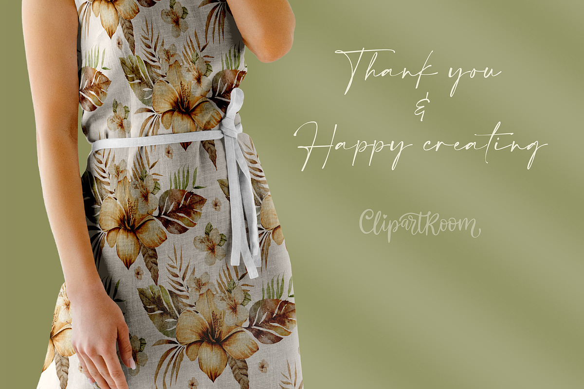 Tropical seamless floral pattern set, a Decorative Illustration by ClipArtRoom (Photo 5 of 5)
