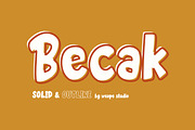 Becak - Solid & Outline Font, a Font by Weape Studio (Thumbnail 1 of 9)