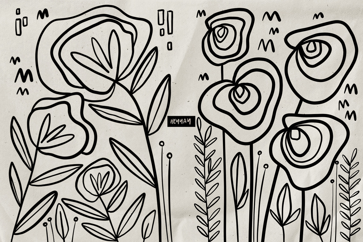 NATURE coloring pages, a Texture Illustration by HEYYAY (Photo 7 of 9)